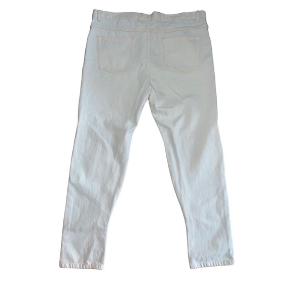 NWOT NSLVD BLEACHED INDIGO RIPPED TAPERED DENIM JEANS W40xL32 - Picture 2 of 3